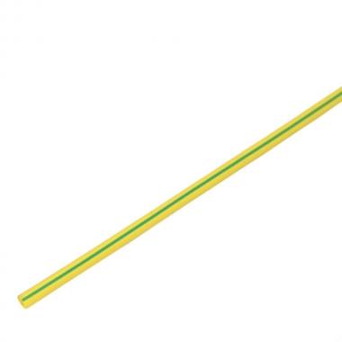 Термоусаживаемая трубка Rexant 1.5/0.75 мм, желто-зеленая, усадка 2:1, с подавлением горения, нарезка по 1 м [20-1507]