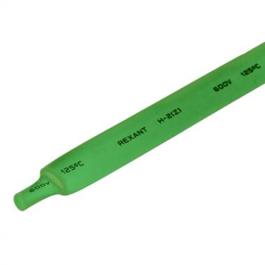 Термоусаживаемая трубка Rexant 12.0/6.0 мм, зеленая, усадка 2:1, с подавлением горения, нарезка по 1 м [21-2003]
