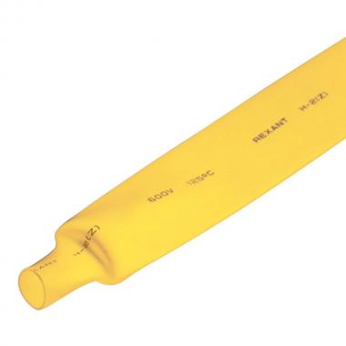 Термоусаживаемая трубка Rexant 20.0/10.0 мм, желтая, усадка 2:1, с подавлением горения, нарезка по 1 м [22-0002]