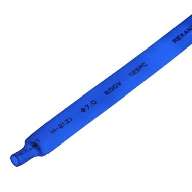 Термоусаживаемая трубка Rexant 7.0/3.5 мм, синяя, усадка 2:1, с подавлением горения, нарезка по 1 м [20-7005]