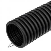 Труба гофрированная ПНД Rexant с зондом, черная, Ø 40 мм [28-0040-3]
