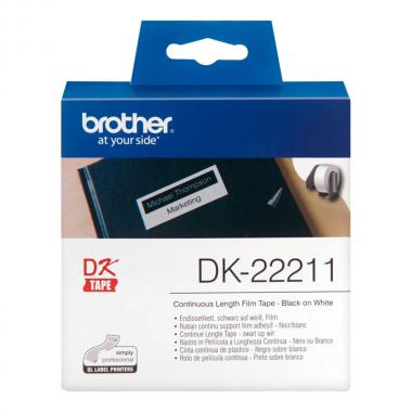 Лента Brother DK22211 непрерывная 29 мм х 15,24 м, белая