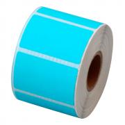 Термотрансферные этикетки бумажные, голубые, 58 х 40 мм (1000 шт в рулоне)