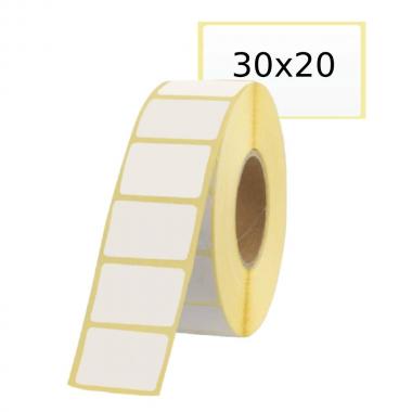 Термоэтикетки ТОП 30 х 20 мм, белые (2000 шт в рулоне)