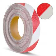 Противоскользящая лента самоклеющаяся, красно-белая, 25 мм х 18.3 м