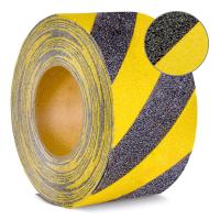 Противоскользящая лента самоклеющаяся, желто-черная, 75 мм х 18.3 м