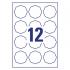 Самоклеящиеся этикетки Avery Zweckform Stick&Lift, 60 х 59,5 мм, белые, 12 этикеток на листе А4 (10 листов) [5085]