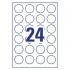 Самоклеящиеся этикетки Avery Zweckform Stick&Lift, 40,8 х 40,3 мм, белые, 24 этикетки на листе А4 (10 листов) [5084]
