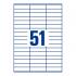 Самоклеящиеся этикетки Europe-100, 70 x 16,9 мм, 51 этикетка на листе А4, белые (100 листов) [ELA048]