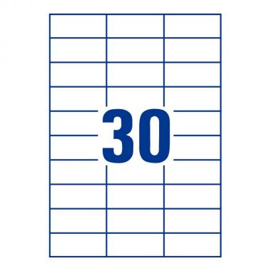 Самоклеящиеся этикетки Europe-100, 70 x 29,7 мм, 30 этикеток на листе А4, белые (100 листов) [ELA047]