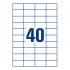 Самоклеящиеся этикетки Avery Zweckform, 52,5 x 29,7 мм, белые, 40 этикеток на листе А4 (100 листов) [3651]