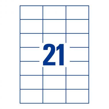 Самоклеящиеся этикетки Avery Zweckform, 70 x 42,3 мм, белые, 21 этикетка на листе А4 (10 листов) [3652-10]