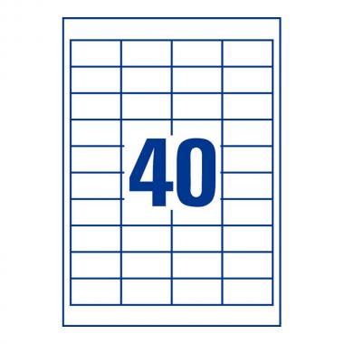 Самоклеящиеся этикетки Avery Zweckform, 48,5 x 25,4 мм, белые, 40 этикеток на листе А4 (100 листов) [3657]