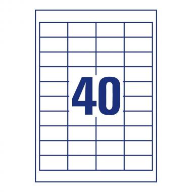 Самоклеящиеся этикетки Avery Zweckform, 48,5 x 25,4 мм, белые, 40 этикеток на листе А4 (25 листов) [4780]