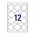 Самоклеящиеся этикетки Avery Zweckform, круглые Ø 60 мм, белые, 12 этикеток на листе А4 (25 листов) [L7104REV-25]