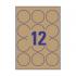 Самоклеящиеся этикетки из крафт-бумаги Avery Zweckform, круглые Ø 60 мм, коричневые, 12 этикеток на листе А4 (25 листов) [L7106-25]