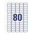 Самоклеящиеся этикетки-ценники Avery Zweckform, 35,6 х 16,9 мм, белые, 80 этикеток на листе А4 (25 листов) [L3412REV-25]
