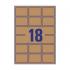 Самоклеящиеся этикетки из крафт-бумаги Avery Zweckform, 62 х 42 мм, коричневые, 18 этикеток на листе А4 (25 листов) [L7110-25]
