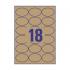Самоклеящиеся этикетки из крафт-бумаги Avery Zweckform, овальные 63,5 x 42,3 мм, коричневые, 18 этикеток на листе А4 (25 листов) [L7103-25]