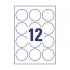 Самоклеящиеся этикетки Avery Zweckform, круглые Ø 60 мм, белые, 12 этикеток на листе А4 (100 листов) [L3416-100]