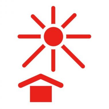 Этикетки в диспенсере Avery Zweckform, 74 х 100 мм, "защищать от солнечных лучей", бело-красные (200 шт) [7253]