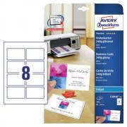 Заготовки для визиток Avery Zweckform, 85 х 54 мм, белые, двусторонние, 8 шт на листе А4 (25 листов) [C32028-25]