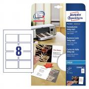 Заготовки для визиток Avery Zweckform, 85 х 54 мм, текстурный лен, 8 шт на листе А4 (10 листов) [C32096-10]
