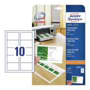Заготовки для визиток Avery Zweckform, 85 х 54 мм, белые матовые, 10 шт на листе А4 (25 листов) [C32011-25]