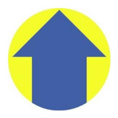 Этикетки-точки в диспенсере Avery Zweckform, Ø 19 мм, стрелка, сине-желтые (250 шт) [3860]