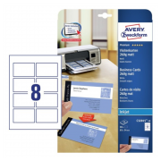 Заготовки для визиток Avery Zweckform, 85 х 54 мм, белые матовые, 8 шт на листе А4 (10 листов) [C32015-10]