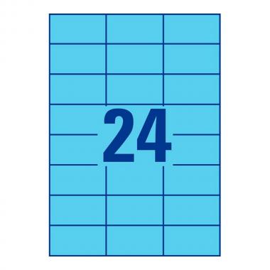 Самоклеящиеся этикетки Avery Zweckform, 70 x 37 мм, 24 этикетки на листе А4, голубые (100 листов) [3449]