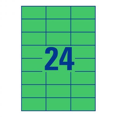 Самоклеящиеся этикетки Avery Zweckform, 70 x 37 мм, 24 этикетки на листе А4, зеленые (100 листов) [3450]