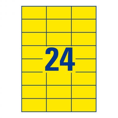 Самоклеящиеся этикетки Avery Zweckform, 70 x 37 мм, 24 этикетки на листе А4, желтые (100 листов) [3451]