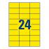 Самоклеящиеся этикетки Avery Zweckform, 70 x 37 мм, 24 этикетки на листе А4, желтые (100 листов) [3451]