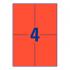 Самоклеящиеся этикетки Avery Zweckform, 105 x 148 мм, 4 этикетки на листе А4, красные (100 листов) [3456]