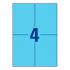 Самоклеящиеся этикетки Avery Zweckform, 105 x 148 мм, 4 этикетки на листе А4, голубые (100 листов) [3457]