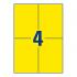 Самоклеящиеся этикетки Avery Zweckform, 105 x 148 мм, 4 этикетки на листе А4, желтые (100 листов) [3459]