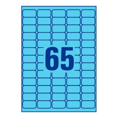 Удаляемые этикетки Avery Zweckform, 38,1 x 21,1 мм, 65 этикеток на листе А4, голубые (20 листов) [L4791-20]