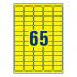 Удаляемые этикетки Avery Zweckform, 38,1 x 21,1 мм, 65 этикеток на листе А4, желтые (20 листов) [L4793-20]