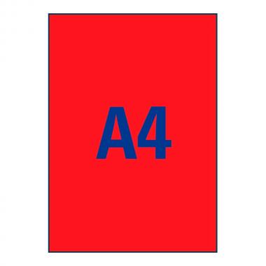 Неоновые красные этикетки Avery Zweckform, 210 x 297 мм (25 листов) [L6005-25]