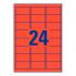Удаляемые этикетки Avery Zweckform, 63,5 x 33,9 мм, 24 этикетки на листе А4, красные (20 листов) [L6034-20]