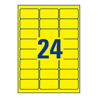 Удаляемые этикетки Avery Zweckform, 63,5 x 33,9 мм, 24 этикетки на листе А4, желтые (20 листов) [L6035-20]