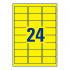 Удаляемые этикетки Avery Zweckform, 63,5 x 33,9 мм, 24 этикетки на листе А4, желтые (20 листов) [L6035-20]