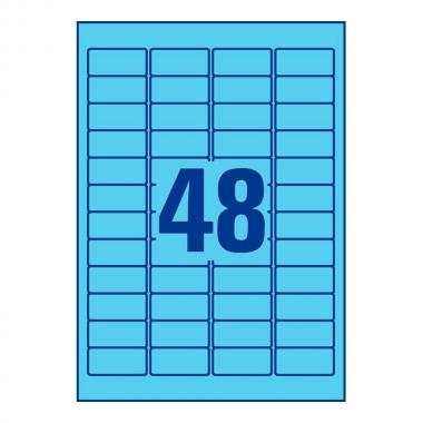 Удаляемые этикетки Avery Zweckform, 45,7 x 21,2 мм, 48 этикеток на листе А4, голубые (20 листов) [L6039-20]