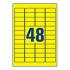 Удаляемые этикетки Avery Zweckform, 45,7 x 21,2 мм, 48 этикеток на листе А4, желтые (20 листов) [L6041-20]