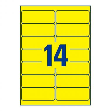 Неоновые желтые этикетки Avery Zweckform, 99,1 x 38,1 мм (25 листов) [L7263Y-25]