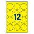 Неоновые желтые этикетки Avery Zweckform, ∅ 63,5 мм (25 листов) [L7670Y-25]