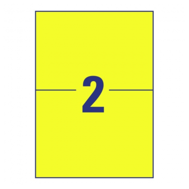 Всепогодные пленочные этикетки Avery Zweckform, 210 х 148 мм, желтые матовые, 2 этикетки на листе А4 (20 листов) [L6130-20]