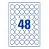 Удаляемые всепогодные этикетки Avery Zweckform, круглые ∅ 30 мм, белые (20 листов) [L4716REV-20]