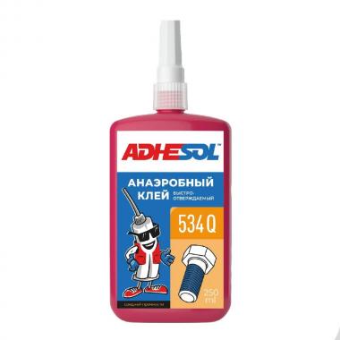 Анаэробный клей Adhesol 534 Q для резьбовых соединений, быстрозастывающий, средней прочности, 250 мл [534103]